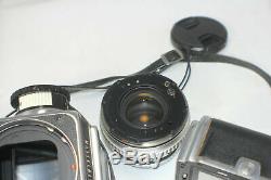 Vintage HASSELBLAD 500C Film Camera Zeiss 80mm Planar lens A12 Back Meter Knob