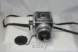Vintage HASSELBLAD 500C Film Camera with 80mm Planar, A12 Back, Meter Knob
