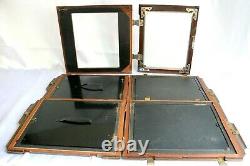 Wooden 6.5x8.5 Field Camera withFilm Back Holder (two)Tessar f4.5 21cm. From JAPAN