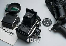 Zenza Bronica EC-TL Camera 100mm 2.8 Zezanon 300mm f/4.5 2x 6x6 Film Backs Works