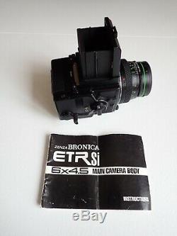 Zenza Bronica ETRSi 6x4.5 Medium Format Camera + 75mm lens + 120 Roll Film Back